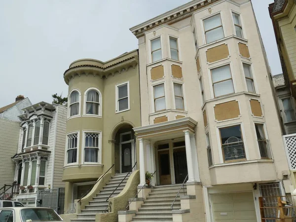San Francisco California Julio 2018 Apartamentos Pintorescos Edificios Condominios Largo — Foto de Stock