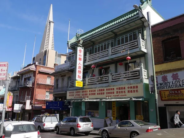 San Francisco California July 2018 Facade Buildings Storefronts Restaurants Chinatown — 스톡 사진