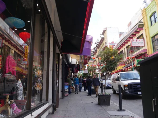 San Francisco Kalifornien Juli 2018 Sidewalk Med Shoppare Och Turister — Stockfoto