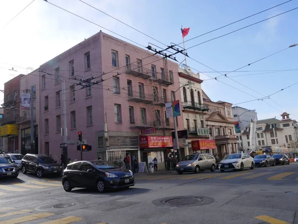 San Francisco Kalifornien Juli 2018 Gatufoto Vid Korsning Chinatown San — Stockfoto