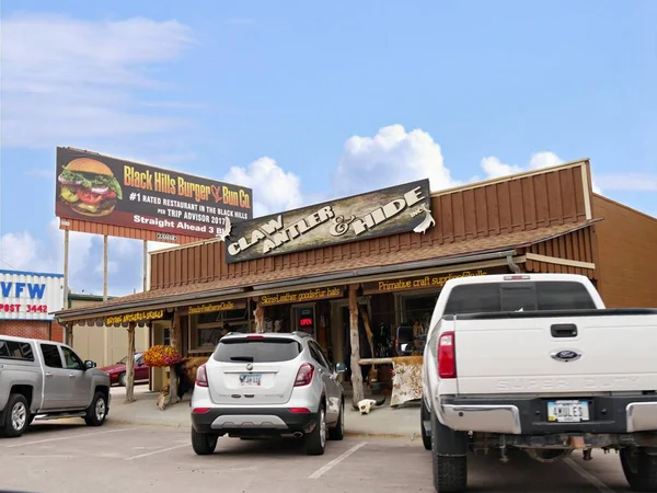 Custer City Dakota Sul Julho 2018 Carros Estacionados Fora Loja — Fotografia de Stock