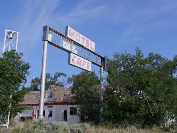 Glenrio Nuovo Messico Agosto 2018 Vista Frontale Motel Caffè Fatiscenti — Foto Stock