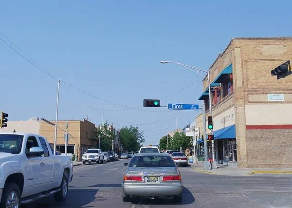Gallup Novo México Agosto 2018 Tráfego Leve Rua Principal Centro — Fotografia de Stock