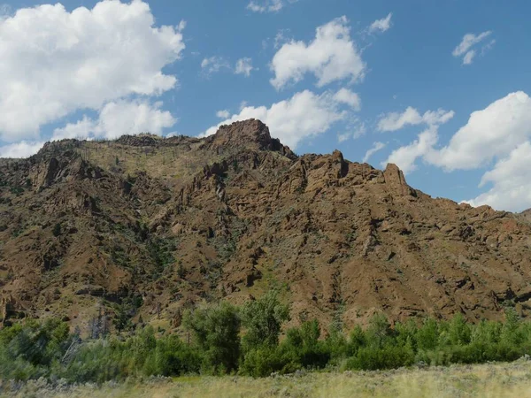 Escénica Vista Ladera Montaña Del Paisaje Wyoming Desde Carretera North — Foto de Stock