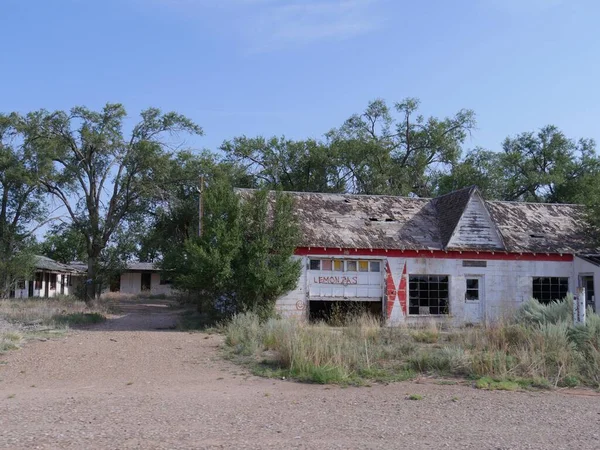 Glenrio Hayalet Kasabasında Kalan Yapılar New Mexico Texas Sınırındaki Yol — Stok fotoğraf