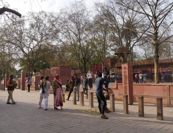 Agra Uttar Pradesh India Marzo 2018 Molino Gente Fuera Del — Foto de Stock