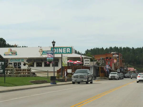 Hill City South Dakota July 2018 Street View Restaurants Shops — Stock Photo, Image