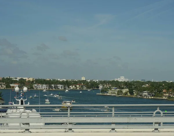 Miami Florida Diciembre 2018 Barcos Yates Alrededor Bahía Biscayne Tiro — Foto de Stock