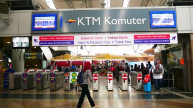 Kuala Lumpur, Malezya - Mart 2018: KL Sentral, Kuala Lumpur 'a giriş ve çıkış kapıları. 