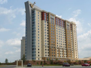 Oklahoma, ABD - Ağustos 2015: Oklahoma 'daki modern Winstar Oteli, Teksas sınırına yakın. 