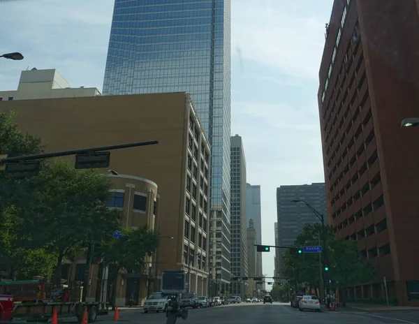 Dallas Textos Agosto 2015 Disparos Callejeros Con Altos Edificios Semáforos — Foto de Stock