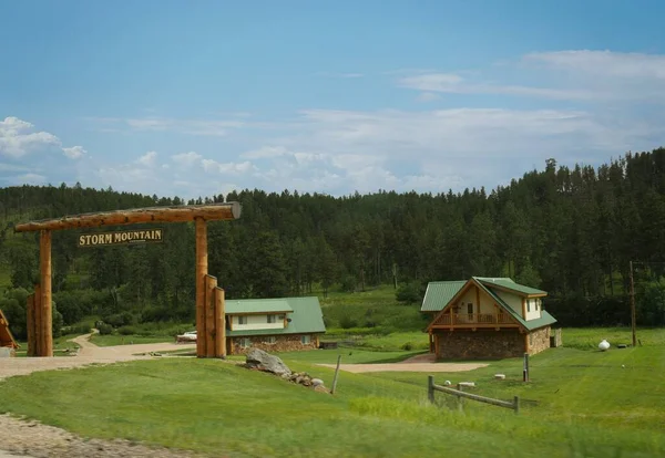 Custer City South Dakota Juli 2018 Houten Hutten Bij Storm — Stockfoto