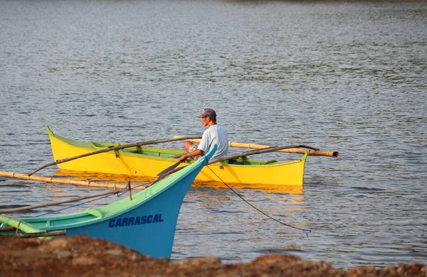 Surigao Del Sur Philippines Août 2014 Homme Part Bateau Carrascal — Photo