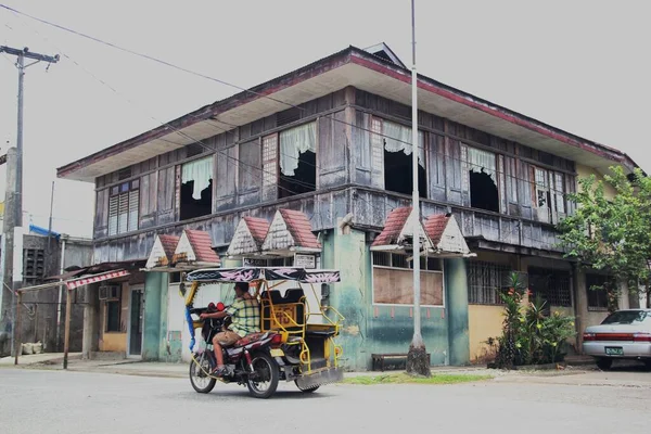 Surigao Del Sur Filipinas Agosto 2014 Triciclo Motocicleta Improvisada Con — Foto de Stock
