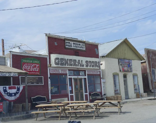 Randsburg California Julio 2018 Vista Lateral Fachada Fuente Soda Tienda — Foto de Stock