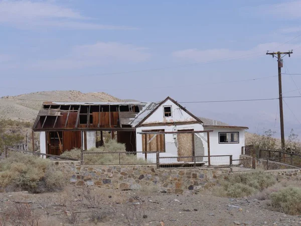 Restes Une Structure Délabrée Randsburg Une Ville Fantôme Sur Versant — Photo