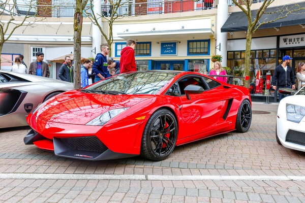 REDMOND, WA - APRIL 29, 2017: Exotic car show at Redmond Town Center 