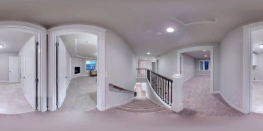 3d illustration spherical 360 degrees, seamless panorama of a house clipart