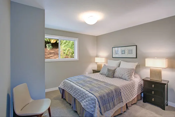 Pacifico gris azul dormitorio interior — Foto de Stock