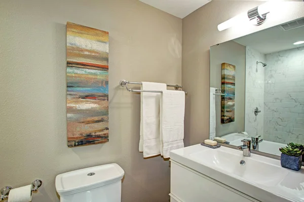 Ванная комната с ванной тщеславие и туалет . — стоковое фото