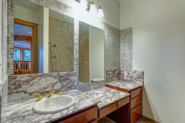 Interior de baño gris en un lujoso castillo — Foto de Stock