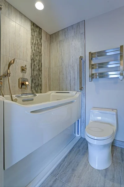 Diseño de baño contemporáneo con jacuzzi Walk-in Bañera — Foto de Stock