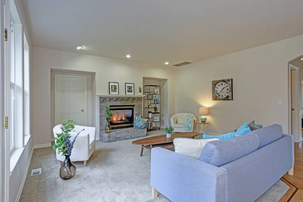 Welcoming family room in neutral colors