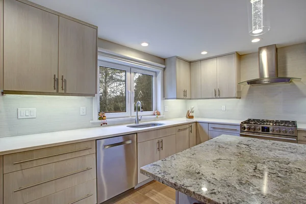 Lovely kitchen room with kitchen island