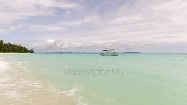 Boat on tropical island — Stock Video