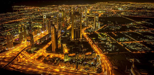 Downtown Dubai à noite — Fotografia de Stock