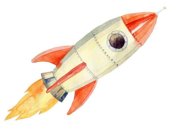 Illustration of the flying rocket — Stock Photo, Image