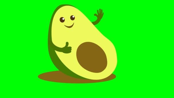 Avocado Con Osso Giace Sul Fianco Onde — Video Stock