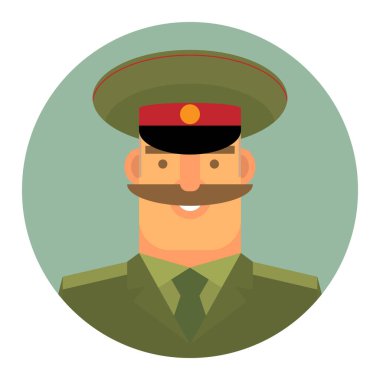 Vektör ikonu, profesyonel aktivite. Rus kara kuvvetlerinin askerleri.