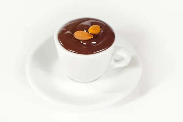 Cioccolata calda in tazza bianca — Foto Stock