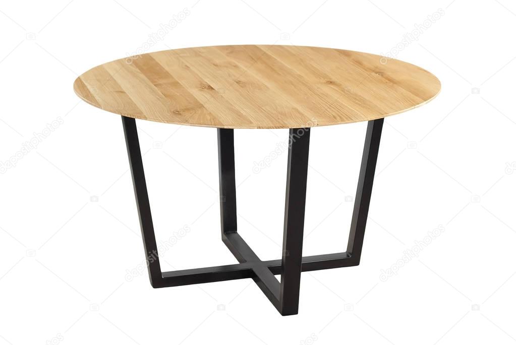 Wooden table with iron legs