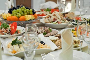 Tablo restoranda lezzetli yemekler