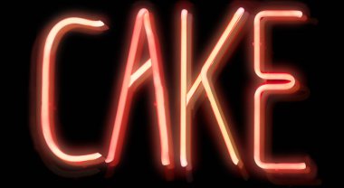 Siyah arkaplanda pembe neon yazılar var. Parlayan harfler izole edildi.