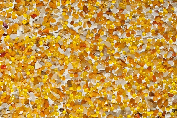 Textura Varias Joyas Sobre Fondo Blanco Piedras Amarillas Marrones Naranja —  Fotos de Stock