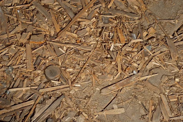 Textura Detritos Construção Escombros Madeira Detritos Poeira Após Construção Fichas — Fotografia de Stock