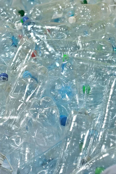 Veel Plastic Flessen Worden Gedumpt Textuur Van Transparante Flessen Water — Stockfoto