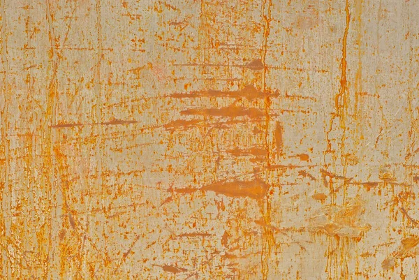 Texture Old Metal Fence Scratched Metal Sheet Yellow Paint — Stock Photo, Image