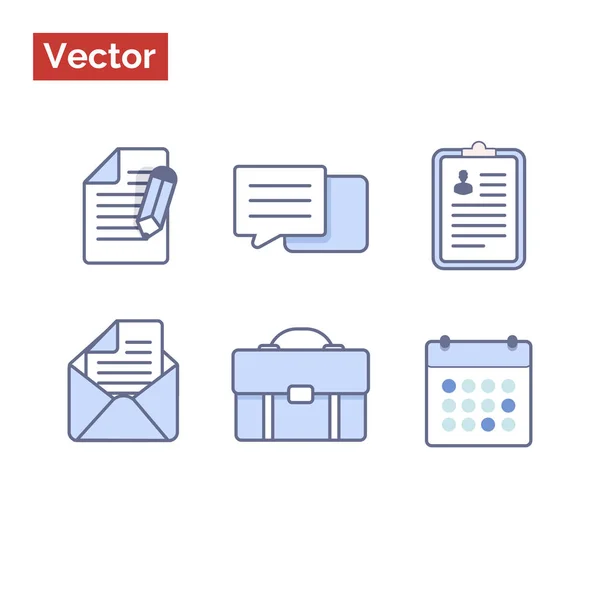 Iconos vectoriales de estilo plano con contorno — Vector de stock