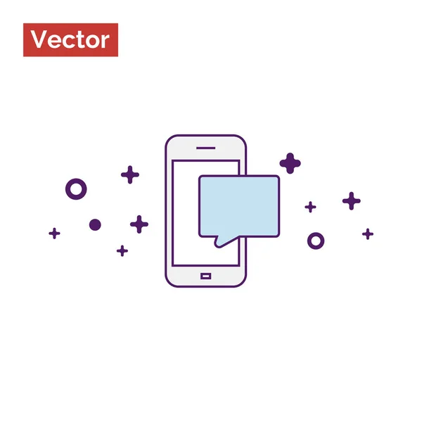 Witte telefoon en bericht — Stockvector