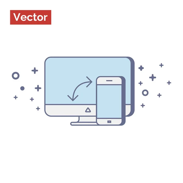 Intercambiar archivos entre su computadora y su teléfono — Vector de stock