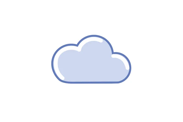 Cloud-Speicher flache Umrisse Symbol — Stockvektor