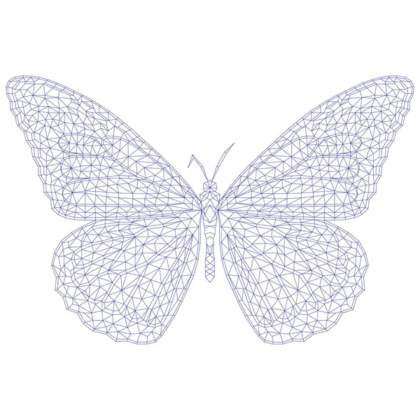 Мозаичная бабочка для окраски и дизайна . — стоковый вектор