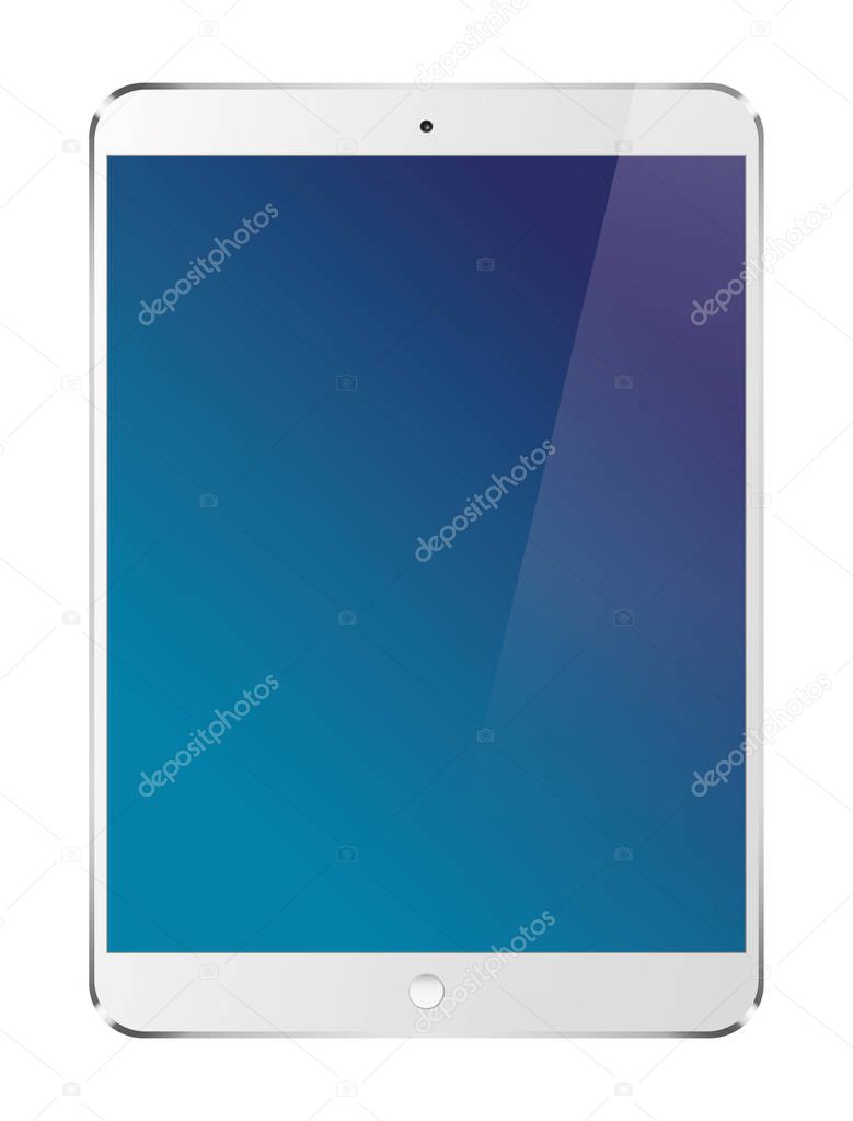 Tablet PC in apple  design on white background