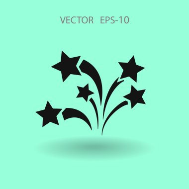 Düz bir havai fişek simgesi. Vektör.