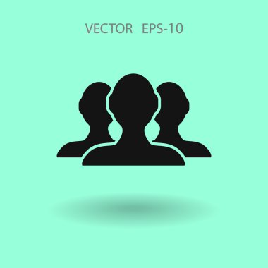 Takım çalışması, düz simgesi