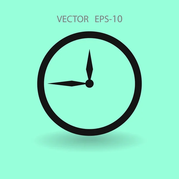 Icono plano del reloj — Vector de stock